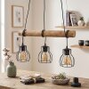 Gondo lámpara colgante de madera rústica, barra de madera, 3 luces, 60 cm