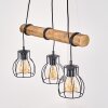 Gondo lámpara colgante de madera rústica, barra de madera, 3 luces, 60 cm