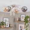 Chehalis plafón de techo con globos 6 luces G9, estilo retro para salón Ø 64 cm