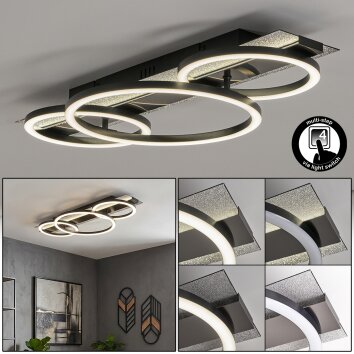 Kordex plafón LED de techo moderno con anillos para salón, comedor y pasillo