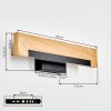 Inzino aplique de pared LED de madera rectangular, listón de madera alargado