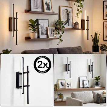 Aplique de pared Kiron LED, set de 2, barras verticales, 3000 Kelvin blanco cálido