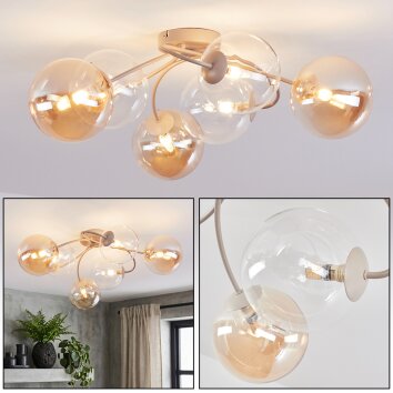 Chehalis plafón de techo 6 luces G9, diámetro 64 cm, globos curvados