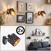 Alsen aplique de pared con foco orientable y pantalla de ranuras, set de 2