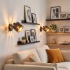 Aplique de pared Alsen, set de 2, pantalla dorada y negra, ranuras simétricas, orientable