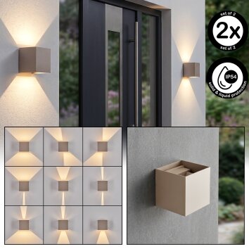 LED Aplique de exterior Tamarin, set de 2, Up & Down, 3000 Kelvin blanco cálido