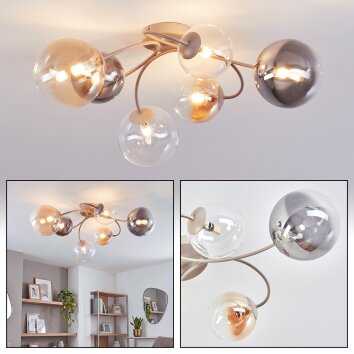 Chehalis lámpara de techo 6 luces con brazos curvos y pantallas globo ø 64 cm