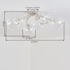 Chehalis plafón de techo 6 luces G9 Ø 64 cm con brazos curvos y esferas