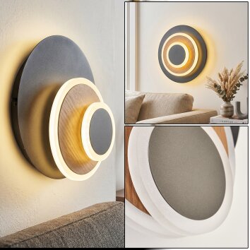 Lemik aplique de pared LED redondo, lámpara mural orientable para salón