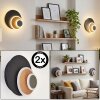 Lemik aplique de pared LED orientable, set de 2 con aro luminoso para salón