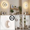 Lemik set de 2 apliques de pared LED redondos, luz decorativa orientable