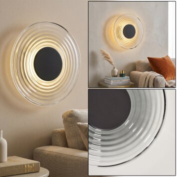 Liriel aplique de pared LED redondo ø 30 cm, retro con anillos concéntricos