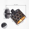 Foco de pared moderno Alsen con pantalla dorada y negra de metal perforado, orientable