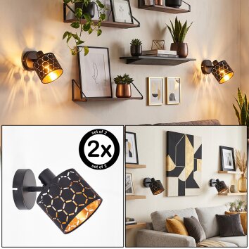 Alsen aplique de pared orientable para salón, juego de 2 con ranuras simétricas