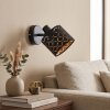 Aplique de pared moderno Tallaboa con ranuras simétricas y pantalla dorada y negra