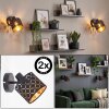 Tallaboa aplique de pared orientable con pantalla de tela estampada, set de 2