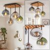 Gastor lámpara de techo boho con globos, 4 luces E14 y diseño de listones