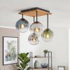 Gastor lámpara de techo boho con globos, 4 luces E14 y diseño de listones