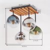 Gastor lámpara de techo boho con globos, 4 luces E14 y diseño de listones