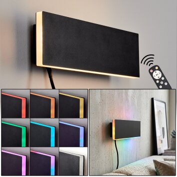 Axion aplique de pared LED con mando a distancia, diseño plano moderno para salón