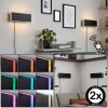 Axion aplique de pared LED rectangular con mando a distancia, pack de 2