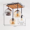 Koyoto plafón de techo 4 luces retro con pantallas esféricas, estilo boho