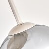 Luminaria esférica Koyoto, 4 pantallas de vidrio transparente y ahumado, ø 15 cm