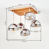 Gastor lámpara de techo para salón, 5 luces E14 con pantallas globo vintage