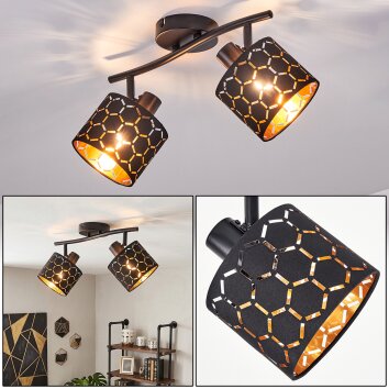 Alsen plafón de techo 2 focos E14 orientables con pantallas geométricas