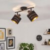 Alsen plafón de techo con 2 focos E14, estilo retro vintage para salón y pasillo