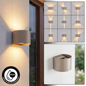 Tamarin aplique exterior LED redondo con luz arriba y abajo para pared