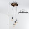 Avestruz lámpara colgante de techo 4 luces, longitud 20 cm, base rectangular