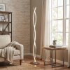 Velix lámpara de pie LED moderna curvada, 143 cm, con interruptor de pie