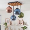 Koyoto lámpara de techo de 4 luces, plafón con base de lamas y esferas