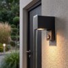 Aplique de exterior angular Kingstown con sensor de movimiento, vidrio transparente IP44