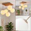 Gastor lámpara de techo con globos, 5 luces y estructura de lamas boho para salón