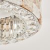 Plafón LED Seloria, luz regulable 2700-6000 Kelvin, aro con cristales ámbar y claros