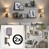 LED Aplique de lectura Turil, set de 2, pantalla gris, foco orientable, 3000 Kelvin cálido