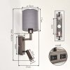 LED Aplique de lectura Turil, set de 2, pantalla gris, foco orientable, 3000 Kelvin cálido