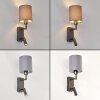 LED Aplique de lectura Turil, set de 2, pantalla gris, foco orientable, 3000 Kelvin cálido