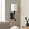Turil aplique LED de pared con lámpara de lectura orientable y pantalla de tela