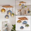 Koyoto plafón de techo 4 luces con pantallas globo, estilo boho retro para salón