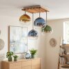 Koyoto plafón de techo 4 luces con pantallas globo, estilo boho retro para salón