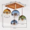 Koyoto plafón de techo 4 luces con pantallas globo, estilo boho retro para salón