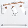 Plafón de techo Alvorn escandinavo con barra de madera y tres focos orientables