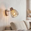Aplique de pared Keldor, jaula metálica moca, como luz de lectura junto al sofá