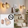 Keldor aplique de pared set de 2 con pantalla de jaula, foco orientable E27