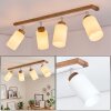 Plafón de techo alargado Alvorn con barra de madera de estilo Boho y focos orientables