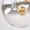 Luminaria esférica Gastor, 4 pantallas ámbar, transparentes y ahumadas, ø 15 cm, E14