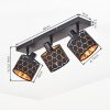 Plafón de techo Alsen, tres pantallas geométricas orientables, para pasillo y entrada